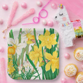 Narcis Houtsnede Schildering Papieren Bordje (Feest)