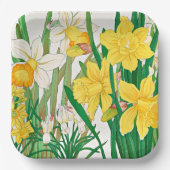 Narcis Houtsnede Schildering Papieren Bordje (Voorkant)