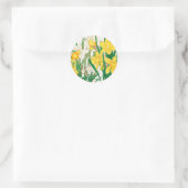 Narcis Houtsnede Schildering Ronde Sticker (Tas)
