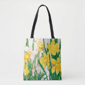 Narcis Houtsnede Schildering Tote Bag (Voorkant)