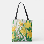 Narcis Houtsnede Schildering Tote Bag (Achterkant)