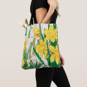 Narcis Houtsnede Schildering Tote Bag (Dichtbij)