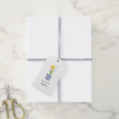 Narcis in blauwe en witte pot  cadeaulabel (Met Touw)