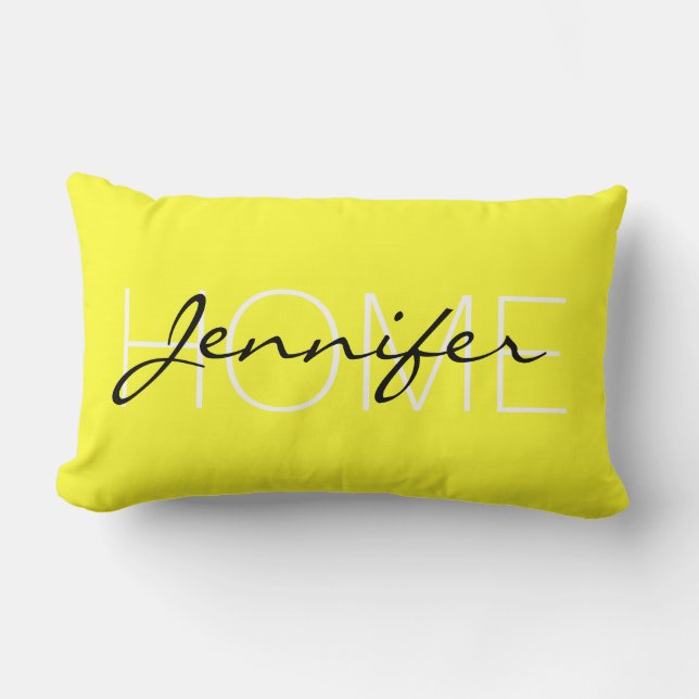 Narcis kleur huis monogram kussen (Voorkant)