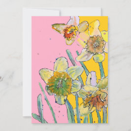 Narcis Kunst Aquarel Verjaardagsuitnodiging Kaart