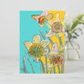 Narcis Kunst Aquarel Verjaardagsuitnodiging Kaart (Staand voorkant)