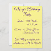 Narcis Kunst Aquarel Verjaardagsuitnodiging Kaart (Achterkant)