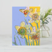 Narcis Kunst Aquarel Verjaardagsuitnodiging Kaart (Staand voorkant)