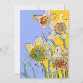 Narcis Kunst Aquarel Verjaardagsuitnodiging Kaart