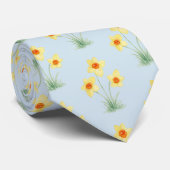 Narcis lente bloem schilderen patroon stropdas (Opgerold)