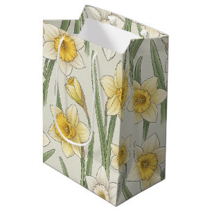 Narcis Lente Bloemen in Zacht Geel en Groen 3 Medium Cadeauzakje