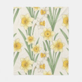 Narcis Lente Bloemstuk in Zachte Geel en Groen 4 Fleece Deken (Voorkant)