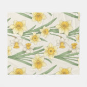 Narcis Lente Bloemstuk in Zachte Geel en Groen 4 Fleece Deken (Voorkant (Horizontaal))