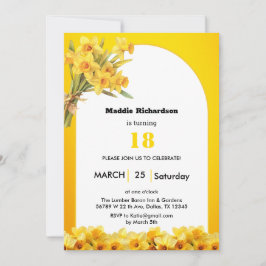 Narcis Maart Geboortedagsbloem Verjaardagsuitnodig Kaart