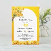 Narcis Maart Geboortedagsbloem Verjaardagsuitnodig Kaart (Staand voorkant)