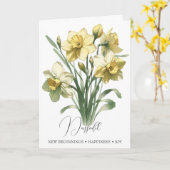 Narcis Maart Geboortemaan Geboorte Bloem Verjaarda Kaart (Gele Bloem)