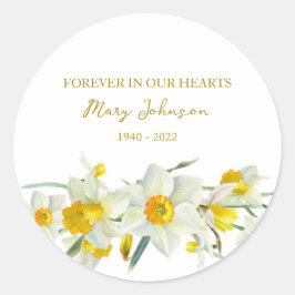 Narcis Memorial Funeral Classic Ronde Sticker