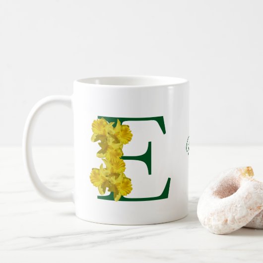 Narcis Monogram Eerst E Persoonlijk Koffiemok (Met donut)