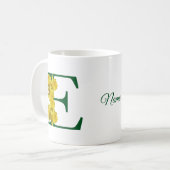 Narcis Monogram Eerst E Persoonlijk Koffiemok (Voorkant links)
