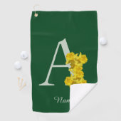 Narcis Monogram Eerste Letter A Persoonlijk Golfhanddoek (Insitu)