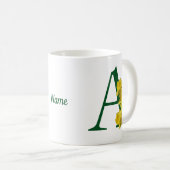 Narcis Monogram Eerste Letter A Persoonlijk Koffiemok (Voorkant rechts)