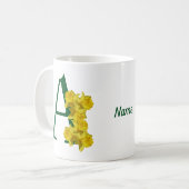 Narcis Monogram Eerste Letter A Persoonlijk Koffiemok (Voorkant links)