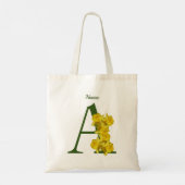 Narcis Monogram Eerste Letter A Persoonlijk Tote Bag (Achterkant)