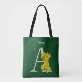 Narcis Monogram Eerste Letter A Persoonlijk Tote Bag (Voorkant)