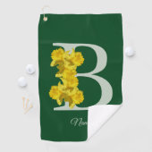 Narcis Monogram Eerste Letter B Persoonlijk Golfhanddoek (Insitu)