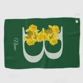 Narcis Monogram Eerste Letter B Persoonlijk Golfhanddoek (Horizontaal)