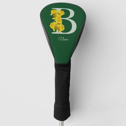 Narcis Monogram Eerste Letter B Persoonlijk Golfheadcover (Voorkant)