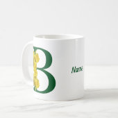 Narcis Monogram Eerste Letter B Persoonlijk Koffiemok (Voorkant links)