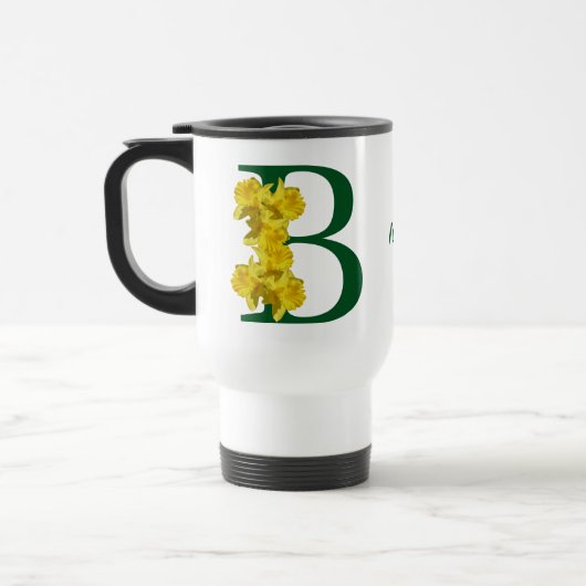 Narcis Monogram Eerste Letter B Persoonlijk Reisbeker (Links)