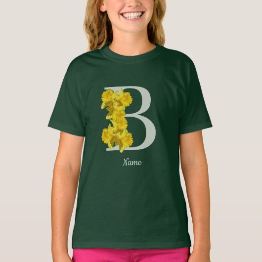 Narcis Monogram Eerste Letter B Persoonlijk T-shirt (Voorkant)