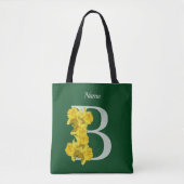 Narcis Monogram Eerste Letter B Persoonlijk Tote Bag (Voorkant)
