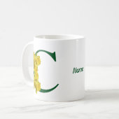 Narcis Monogram Eerste Letter C Persoonlijk Koffiemok (Voorkant links)