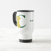 Narcis Monogram Eerste Letter C Persoonlijk Reisbeker (Voorkant links)