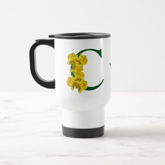 Narcis Monogram Eerste Letter C Persoonlijk Reisbeker (Links)