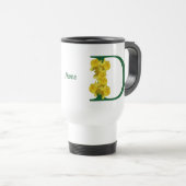 Narcis Monogram Eerste Letter D Gepersonaliseerd Reisbeker (Voorkant rechts)