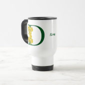 Narcis Monogram Eerste Letter D Gepersonaliseerd Reisbeker (Voorkant links)