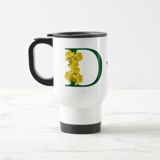 Narcis Monogram Eerste Letter D Gepersonaliseerd Reisbeker (Links)