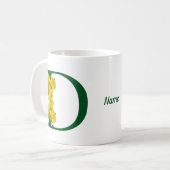 Narcis Monogram Eerste Letter D Persoonlijk Koffiemok (Voorkant links)