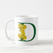 Narcis Monogram Eerste Letter D Persoonlijk Koffiemok (Links)