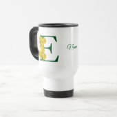 Narcis Monogram Eerste Letter E Persoonlijk Reisbeker (Voorkant links)