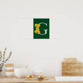 Narcis Monogram Eerste Letter G Gepersonaliseerd Poster (Keuken)
