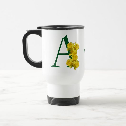 Narcis Monogram Initiaal A Gepersonaliseerd Reisbeker (Links)