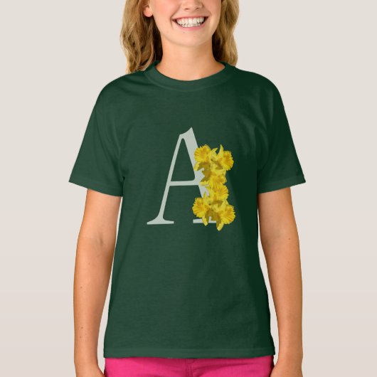 Narcis Monogram Initiaal A   T-shirt (Voorkant)