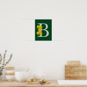 Narcis Monogram Initiaal B Poster (Keuken)