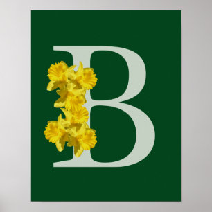 Narcis Monogram Initiaal B Poster