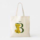 Narcis Monogram Initiaal B Uw Naam Tote Bag (Achterkant)